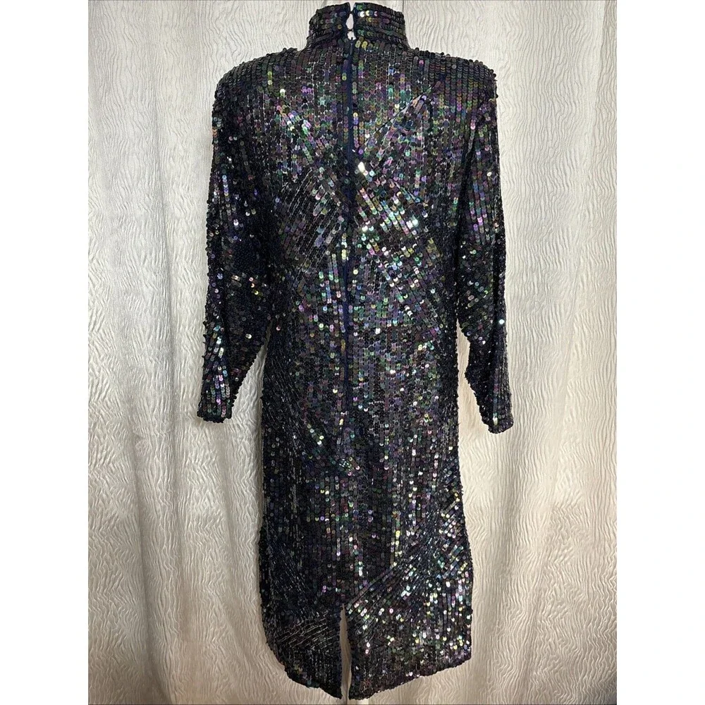 Beautiful!!  VTG Nolan Miller Dynasty Collection Dress/ Sequins/ Size 12 - Picture 5 of 13